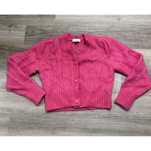 Paris Atelier & Other Stories pink cable knit cardigan Wool Mohair blend Small